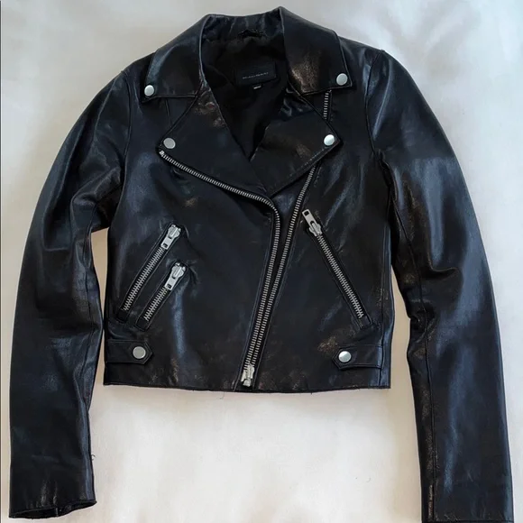 Mackage Black Leather Biker Jacket - Picture 3 of 8